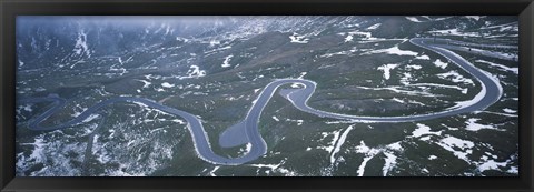 Framed Snow covered landscape with a road, Grossglockner, Austria Print