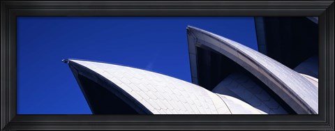 Framed Low angle view of opera house sails, Sydney Opera House, Sydney Harbor, Sydney, New South Wales, Australia Print
