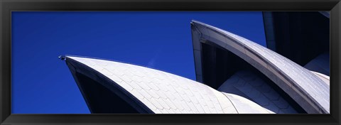 Framed Low angle view of opera house sails, Sydney Opera House, Sydney Harbor, Sydney, New South Wales, Australia Print