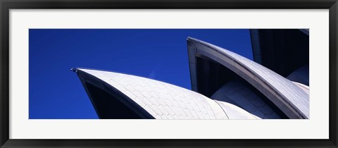 Framed Low angle view of opera house sails, Sydney Opera House, Sydney Harbor, Sydney, New South Wales, Australia Print