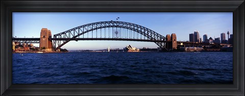 Framed Bridge across the sea, Sydney Harbor Bridge, McMahons Point, Sydney Harbor, Sydney, New South Wales, Australia Print