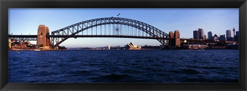 Framed Bridge across the sea, Sydney Harbor Bridge, McMahons Point, Sydney Harbor, Sydney, New South Wales, Australia Print