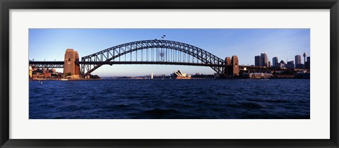 Framed Bridge across the sea, Sydney Harbor Bridge, McMahons Point, Sydney Harbor, Sydney, New South Wales, Australia Print