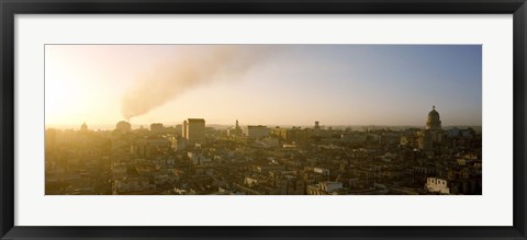 Framed Old Havana, Cuba with Smokestack Print