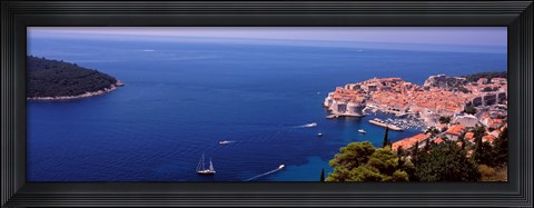 Framed Buildings at the waterfront, Dubrovnik, Dalmatia, Croatia Print