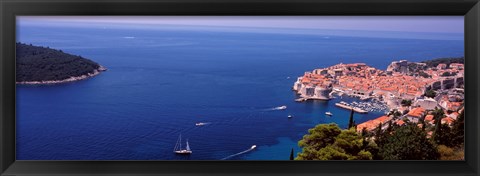 Framed Buildings at the waterfront, Dubrovnik, Dalmatia, Croatia Print