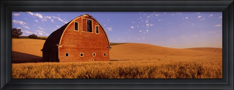 Framed Old barn in a wheat field, Palouse, Whitman County, Washington State Print