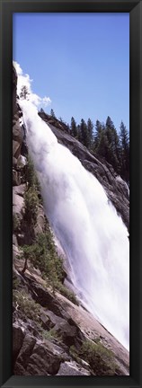 Framed Low angle view of a waterfall, Nevada Fall, Yosemite National Park, California, USA Print