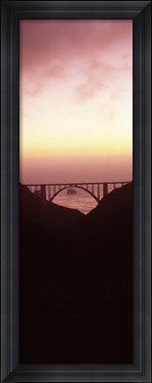 Framed Silhouette of Bixby Bridge, Big Sur, California (vertical) Print