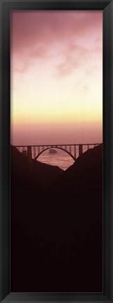 Framed Silhouette of Bixby Bridge, Big Sur, California (vertical) Print