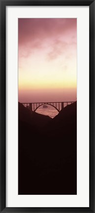 Framed Silhouette of Bixby Bridge, Big Sur, California (vertical) Print