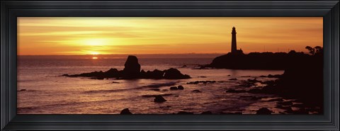 Framed Silhouette of Pigeon Point Lighthouse, California Print