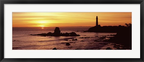 Framed Silhouette of Pigeon Point Lighthouse, California Print