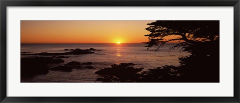 Framed Sunset over the sea, Point Lobos State Reserve, Carmel, Monterey County, California, USA Print