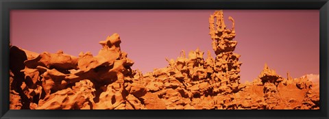 Framed Low angle view of rock formations, The Teapot, Fantasy Canyon, Uintah County, Utah, USA Print
