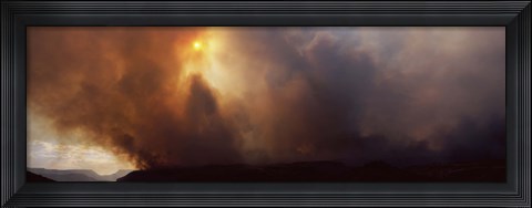 Framed Smoke from a forest fire, Zion National Park, Washington County, Utah, USA Print