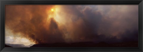 Framed Smoke from a forest fire, Zion National Park, Washington County, Utah, USA Print