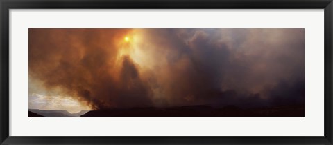 Framed Smoke from a forest fire, Zion National Park, Washington County, Utah, USA Print