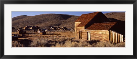 Framed Abandoned houses in a village, Bodie Ghost Town, California, USA Print