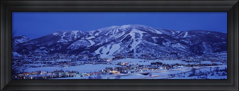 Framed Tourists at a ski resort, Mt Werner, Steamboat Springs, Routt County, Colorado, USA Print
