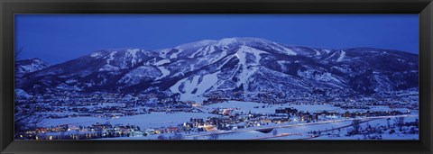 Framed Tourists at a ski resort, Mt Werner, Steamboat Springs, Routt County, Colorado, USA Print