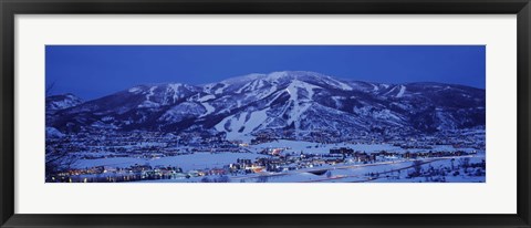 Framed Tourists at a ski resort, Mt Werner, Steamboat Springs, Routt County, Colorado, USA Print