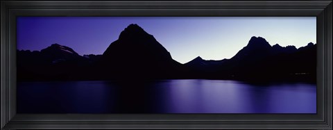 Framed Swiftcurrent Lake, Many Glacier, US Glacier National Park, Montana (Purple View) Print