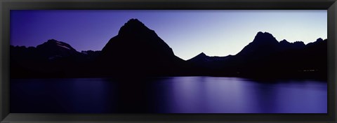 Framed Swiftcurrent Lake, Many Glacier, US Glacier National Park, Montana (Purple View) Print