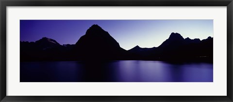 Framed Swiftcurrent Lake, Many Glacier, US Glacier National Park, Montana (Purple View) Print