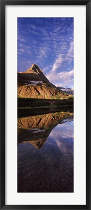 Framed Reflection of a mountain in a lake, Alpine Lake, US Glacier National Park, Montana, USA Print