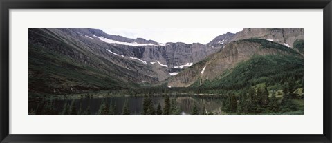 Framed Lake surrounded with mountains, Mountain Lake, US Glacier National Park, Montana, USA Print