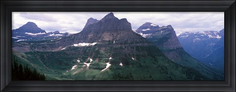 Framed Mountain range, US Glacier National Park, Montana, USA Print