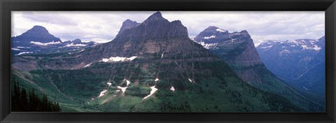 Framed Mountain range, US Glacier National Park, Montana, USA Print