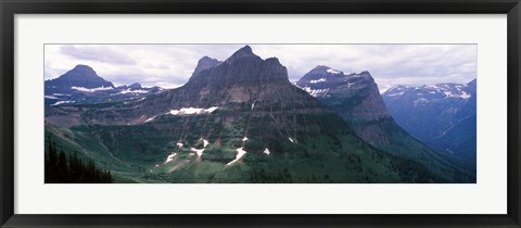 Framed Mountain range, US Glacier National Park, Montana, USA Print