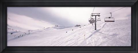Framed Ski lifts in a ski resort, Kitzbuhel Alps, Wildschonau, Kufstein, Tyrol, Austria Print
