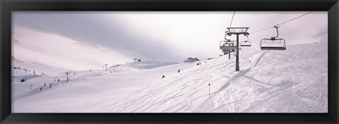 Framed Ski lifts in a ski resort, Kitzbuhel Alps, Wildschonau, Kufstein, Tyrol, Austria Print