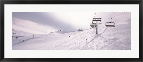 Framed Ski lifts in a ski resort, Kitzbuhel Alps, Wildschonau, Kufstein, Tyrol, Austria Print