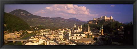 Framed High angle view of a city, Salzburg, Austria Print