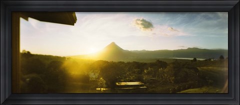 Framed Volcano in a forest, Arenal Volcano, Alajuela Province, Costa Rica Print