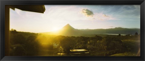 Framed Volcano in a forest, Arenal Volcano, Alajuela Province, Costa Rica Print