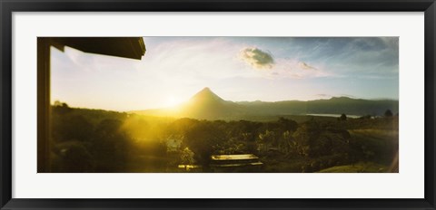 Framed Volcano in a forest, Arenal Volcano, Alajuela Province, Costa Rica Print