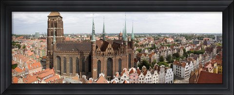 Framed Cathedral in a city, St. Mary&#39;s Church, Gdansk, Pomeranian Voivodeship, Poland Print
