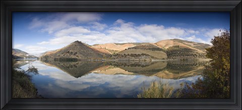 Framed Reflection of Vineyards in the River, Cima Corgo, Duoro River, Portugal Print