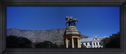 Framed War memorial with Table Mountain in the background, Delville Wood Memorial, Cape Town, Western Cape Province, South Africa Print