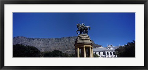 Framed War memorial with Table Mountain in the background, Delville Wood Memorial, Cape Town, Western Cape Province, South Africa Print