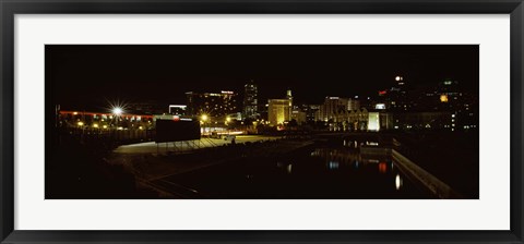 Framed City lit up at night, Cape Town, Western Cape Province, South Africa Print