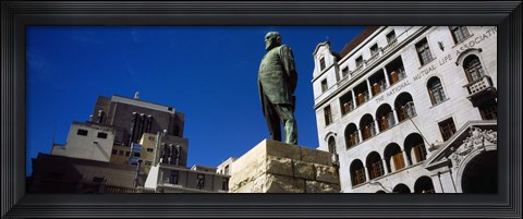 Framed Statue of Jan Hendrik Hofmeyr at a town square, Church Square, Cape Town, Western Cape Province, South Africa Print