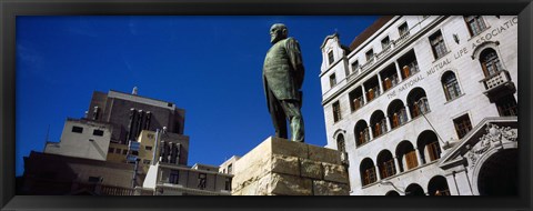 Framed Statue of Jan Hendrik Hofmeyr at a town square, Church Square, Cape Town, Western Cape Province, South Africa Print