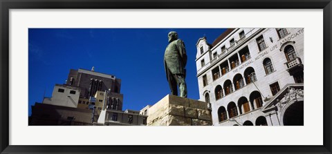 Framed Statue of Jan Hendrik Hofmeyr at a town square, Church Square, Cape Town, Western Cape Province, South Africa Print