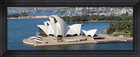 Framed Aerial view of Sydney Opera House, Sydney Harbor, Sydney, New South Wales, Australia Print
